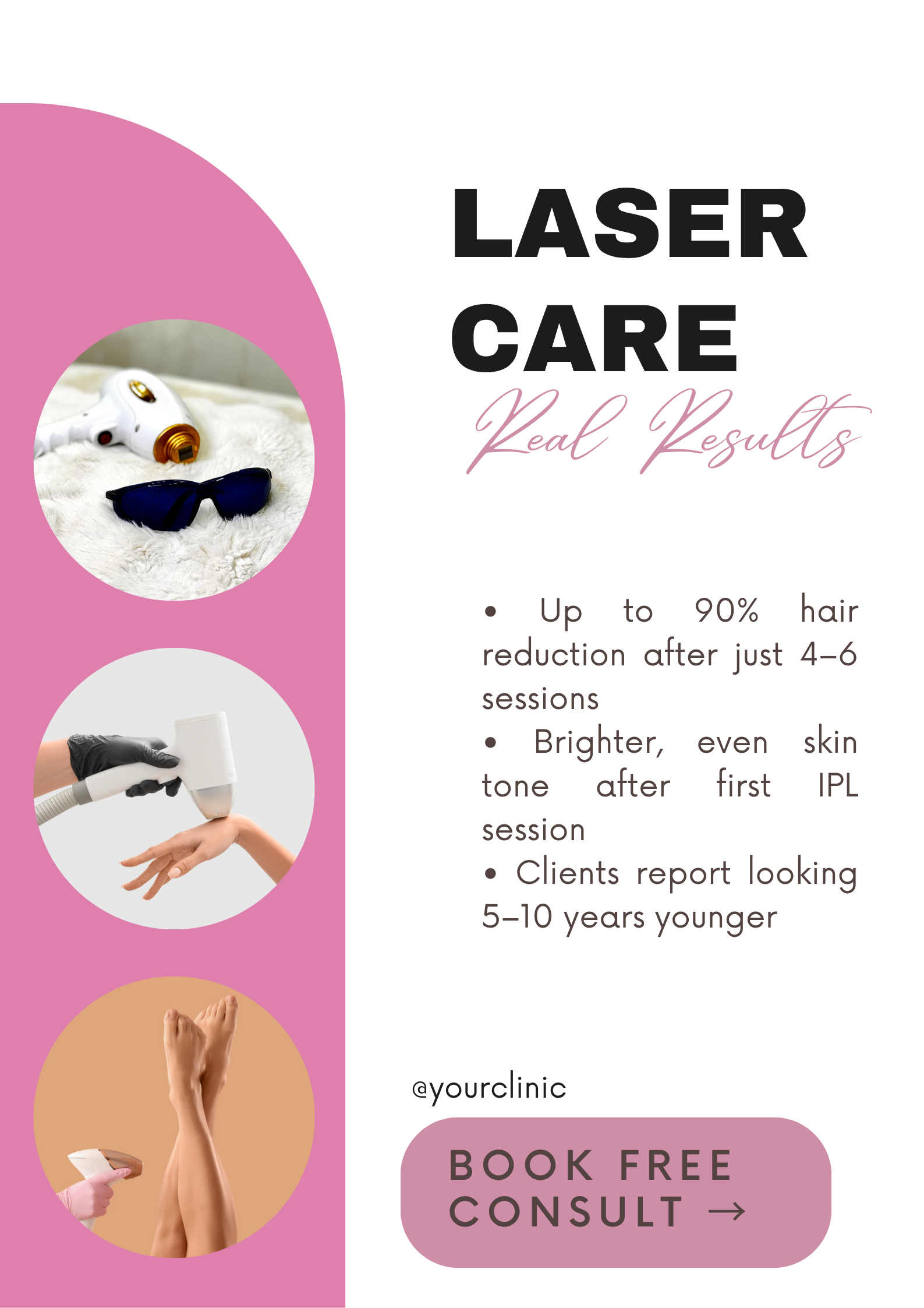 Email marketing za laser kliniku – prikaz rezultata tretmana, Eloria